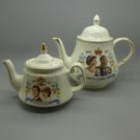 A Queen's Silver Jubilee 1977 Arthur Wood Burslem teapot and a Prince Charles and Lady Diana 1981