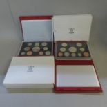 Two Royal Mint UK Proof Coin Collections, 1998 and 1999