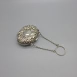 A small silver purse, Birmingham 1906, 56mm wide