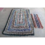 Two vintage rag rugs