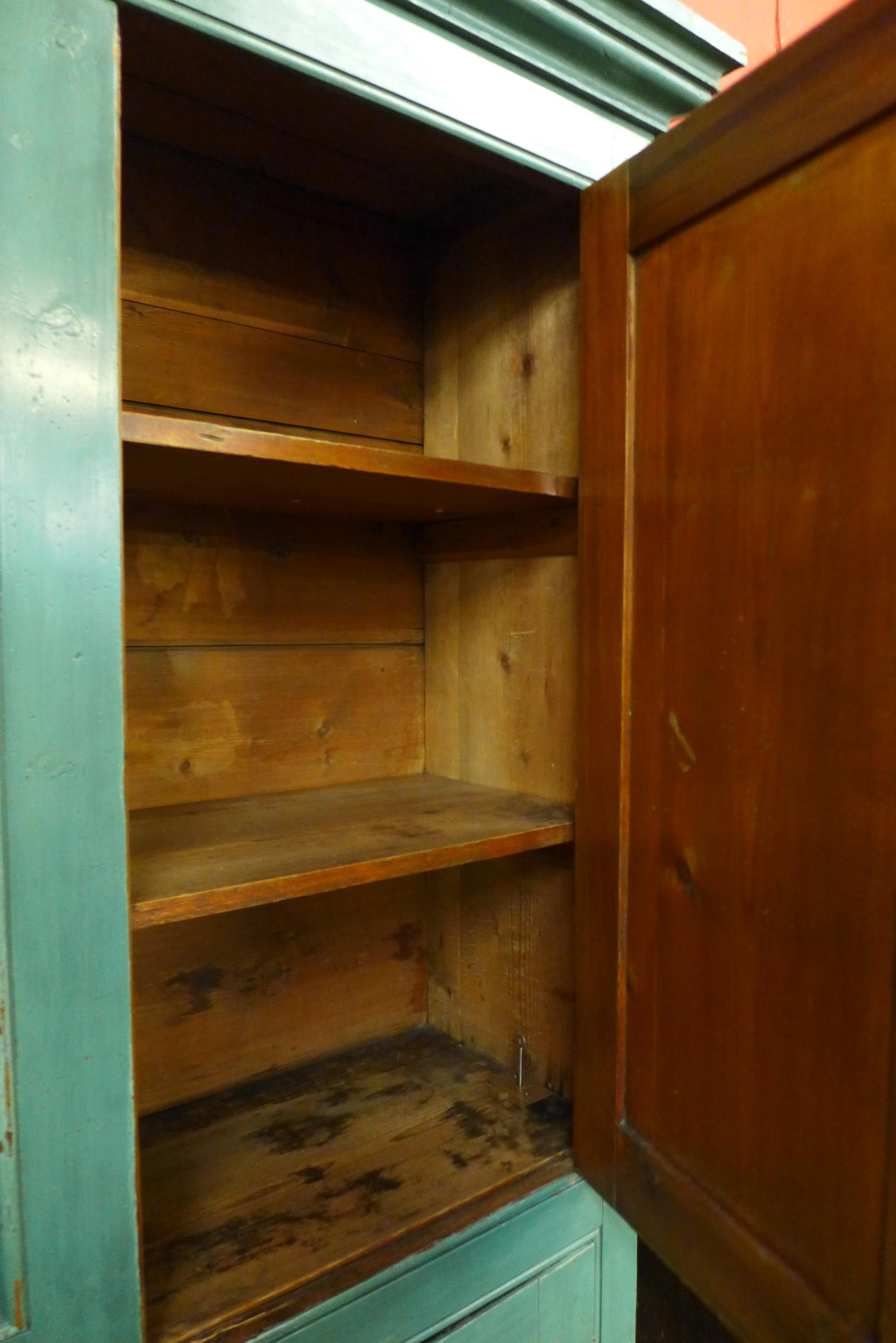 A Victorian painted pine four door housekeeper's cupboard - Image 2 of 2