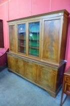 A large George III style mahogany library bookcase