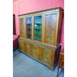 A large George III style mahogany library bookcase