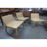 A set of three Andreu World ply wood chairs, model RDL7291, designed by Alberto Lievore and Jeanette