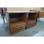 A pair of G-Plan teak bedside tables