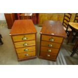 A pair of Victorian mahogany pedestal chests