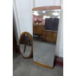 Two teak framed mirrors