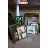 Assorted prints and mirrors, etc.