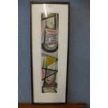 English Modernist School, Newlyn Rhythm, mixed media, framed