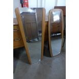 Two teak framed mirrors