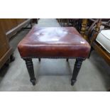 A Victorian mahogany and leather topped foot stool