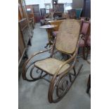 A beech bentwood rocking chair