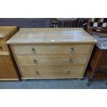 A Victorian ash chest of drawers