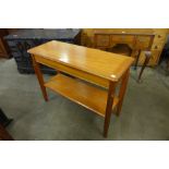 A teak two drawer side table