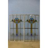Two stained glass window panes