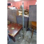 A French brass floor standing lamp