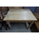 A pine kitchen table