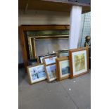 Assorted prints and frames
