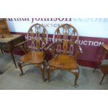 A pair of Gothic Strawberry Hill mahogany Windsor chairs