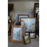 A large quantity of oils, embroideries, prints, etc.