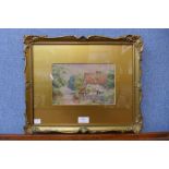 E. Hamilton, A Sunny Lane, watercolour, framed