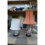 Two Chinese style porcelain table lamps