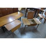Two walnut sewing tables