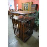 A large Victorian oak revolving bookcase