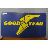 A painted metal Goodyear advertising sign