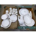 Royal Doulton Twilight Rose dinnerware and coffee set, majority 8 setting (one large plate missing),