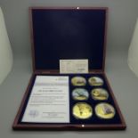 The 250th Anniversary of HMS Victory, The Complete Six Coin Collection in wooden presentation box,