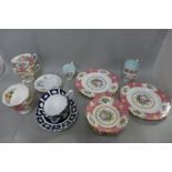 Royal Albert Lady Carlyle cups, saucers and plates, three Aynsley coffee cups and saucers and two