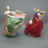 Two Royal Doulton figures, Autumn Breezes and Ann