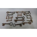 A collection of old door keys