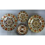 Twelve Royal Crown Derby plates; two dinner plates, 6x 1128 pattern tea plates and 4x 2614 pattern