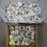 A collection of crested china, (the two ships a/f)**PLEASE NOTE THIS LOT IS NOT ELIGIBLE FOR POSTING