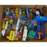 Die-cast model vehicles and toys, playworn including Dinky, Corgi, Lesney, etc.