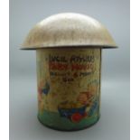 A Lucie Attwell Fairy House Biscuit & Money Box tin