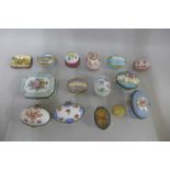 A collection of trinket boxes including Limoges