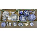 Two boxes of blue and white china, Wood & Sons Yuan, Spode Italian, etc.**PLEASE NOTE THIS LOT IS