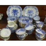 A Royal Albion Burnham twelve setting tea set including two cake plates, a sugar bowl and a milk jug