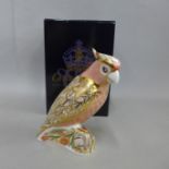 A Royal Crown Derby Bird paperweight - Cockatoo, one of a limited edition of 2500, 13cm, gold
