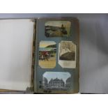 Postcards; vintage postcard album and collection (80 cards)