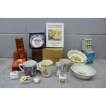 Bunnykins nursery china, railway badges, mugs, ornaments, etc.**PLEASE NOTE THIS LOT IS NOT ELIGIBLE