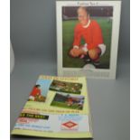 A Manchester United signed football programme, George Best Testimonial and a Bobby Charlton signed