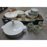 Portmeirion Totem tea and dinnerware including two tureens, five dinner plates, five small dinner