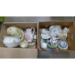 Two boxes of mixed china**PLEASE NOTE THIS LOT IS NOT ELIGIBLE FOR POSTING AND PACKING**