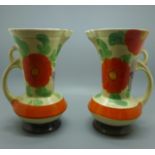 A pair of Wade Heath hand painted jugs, 18cm