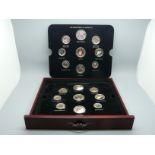 London Mint, The Changing Face of Britain's Coinage, golden edition, cased