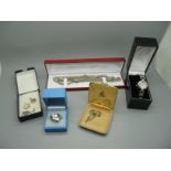 Silver jewellery and a lady's silver wristwatch